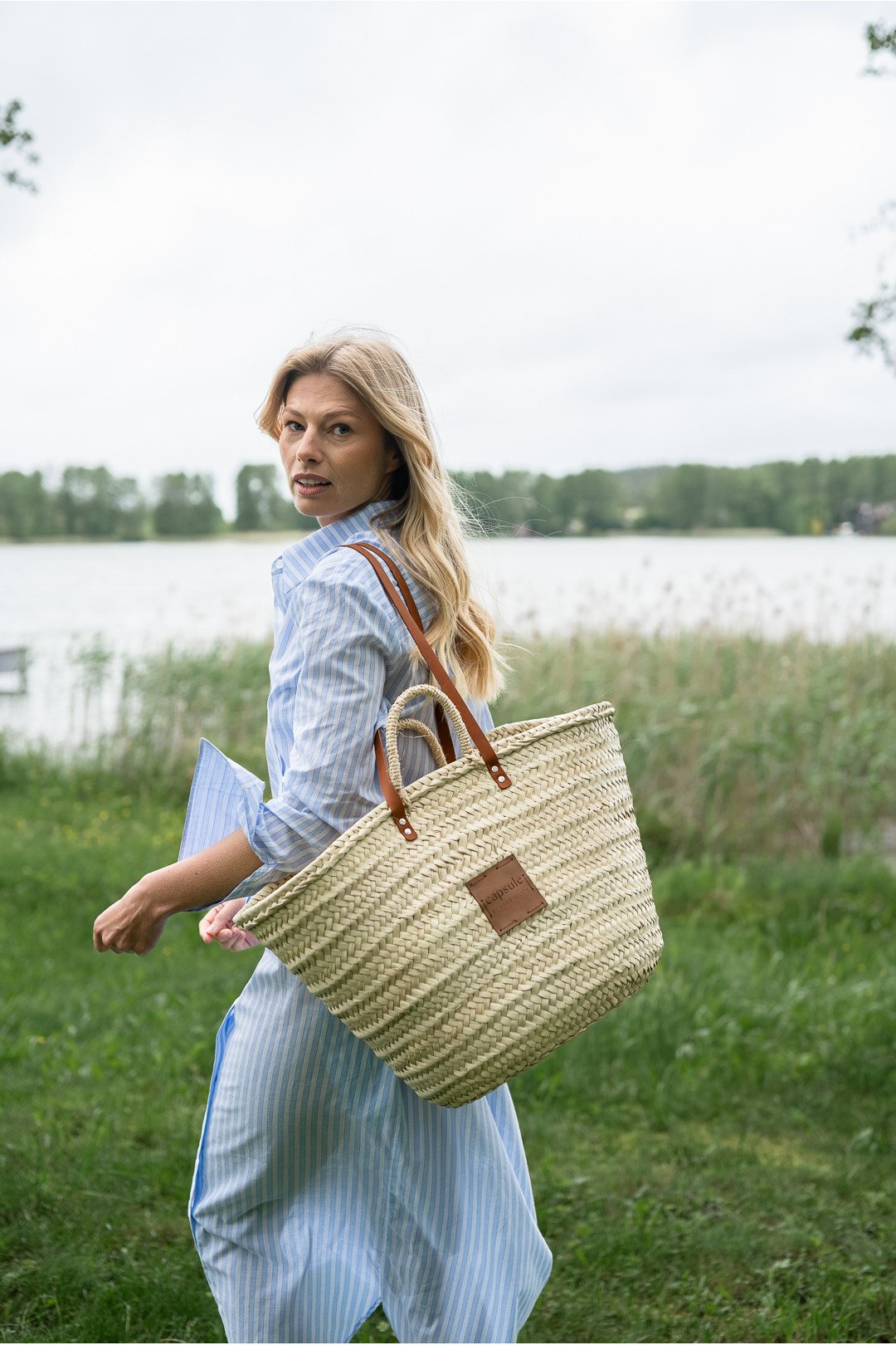 Raffia tote bag 'MENORCA'