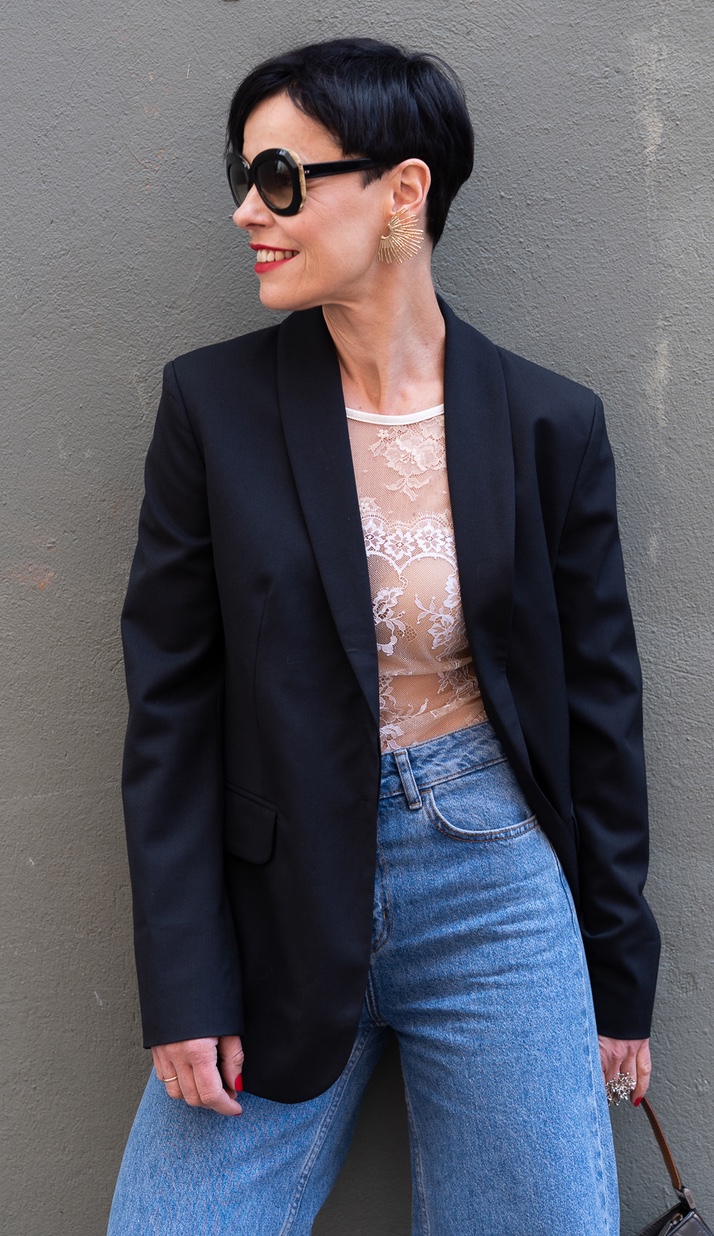 Look with blazer 'NEW NEW YORK'